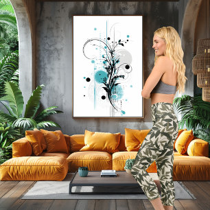 Leggings Capri Motif de feuille vert olive avec texte et logo per