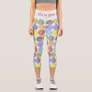 Leggings Capri Motif de formes spirales Abstraites