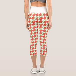 Leggings Capri motif de fraise Abstrait
