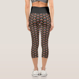 Leggings Capri Motif de jolie araignée d'automne avec chapeau à g