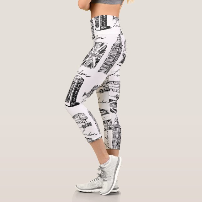 Leggings Capri Motif de Londres (Gauche)