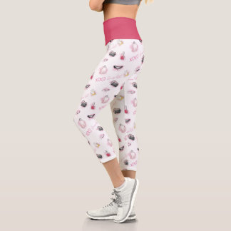 Leggings Capri Motif de maquillage pour filles Gossip