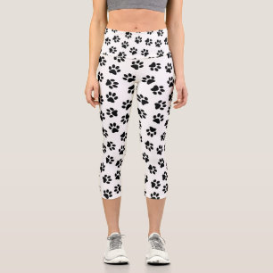 Leggings Capri Motif De Pâtes, Paniers De Chien, Paniers Noirs