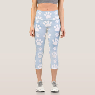 Leggings Capri Motif De Pâtes, Patrouilles Blanches, Aquarelles,