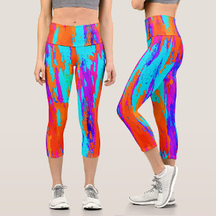 Leggings Capri Motif de peinture coloré Abstrait moderne