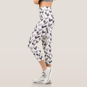 Leggings Capri Motif de poulet de la ferme Retro Country