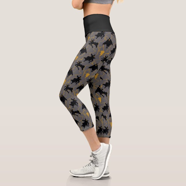 Leggings Capri Motif de silhouette Black Adam Lightning (Gauche)