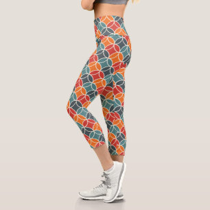 Leggings Capri Motif de style moderne coloré du milieu du siècle