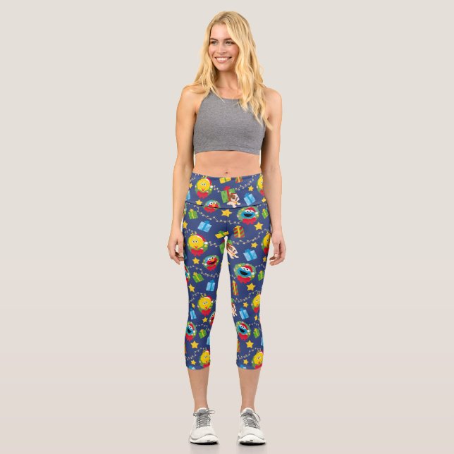 Leggings Capri Motif des lumières de Noël de la rue Sésame (Recto)