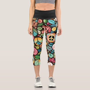 Leggings Capri Motif des signes de paix