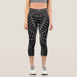 Leggings Capri Motif d'Halloween noir et blanc