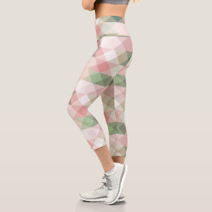 Leggings Capri motif diamant pastel géométrique