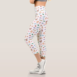 Leggings Capri Motif d'insectes coloré mignon