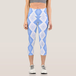 Leggings Capri Motif en diamant bleu pâle
