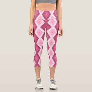 Leggings Capri Motif en diamant rose