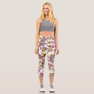 Leggings Capri Motif en fleurs de cerisiers