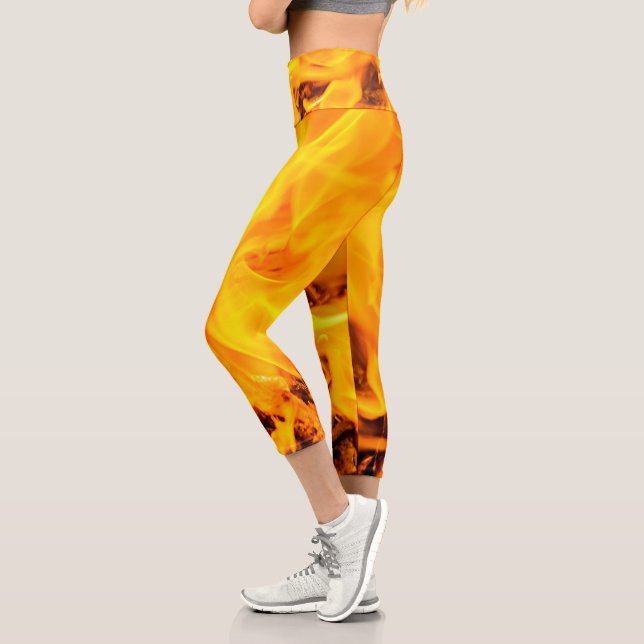 Leggings Capri Motif Feu Et Flames (Gauche)