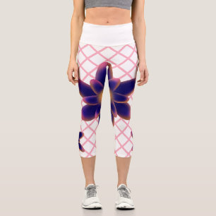 Leggings Capri Motif floral Midnight Bloom   Bleu Violet 