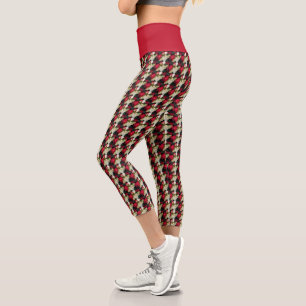 Leggings Capri Motif Floral Poinsettia Varié