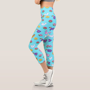 Leggings Capri Motif flottant de la piscine d'été