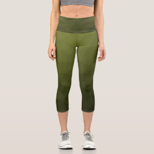 Leggings Capri Motif géométrique du maillage vert de l'Armée