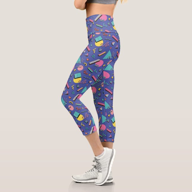 Leggings Capri Motif géométrique rétro (Gauche)