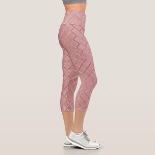 Leggings Capri Motif géométrique rose vif moderne en métal pressé