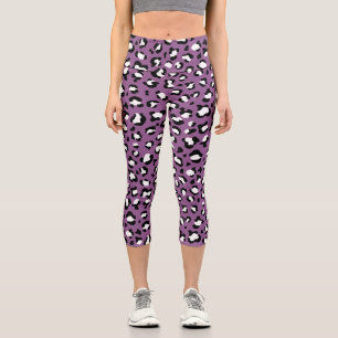 Leggings Capri Motif léopard, Spots léopards, Leopard pourpre