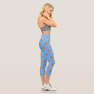 Leggings Capri Motif Orange Star