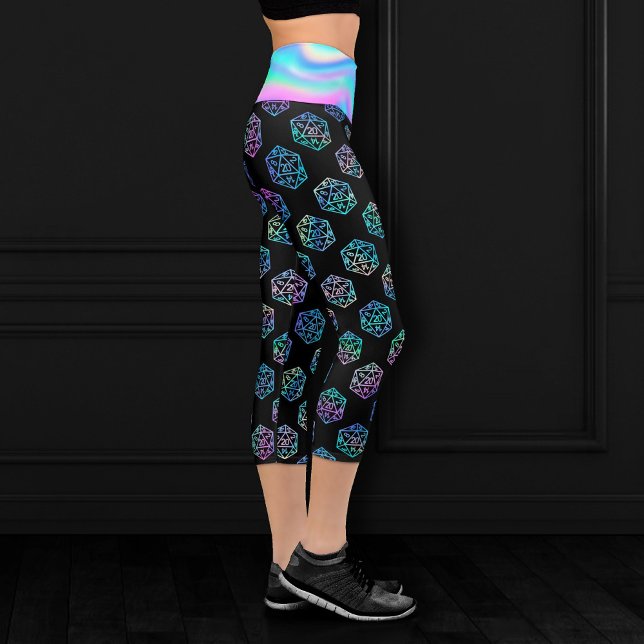 Leggings Capri Motif RPG | Holo Retro PnP Tabletop Dice Gamer (Créateur téléchargé)