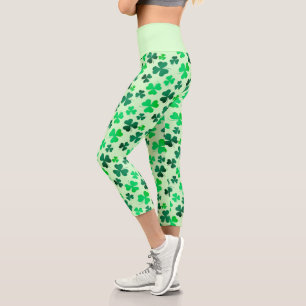 Leggings Capri Motif Shamrock de trèfle vert Élégant