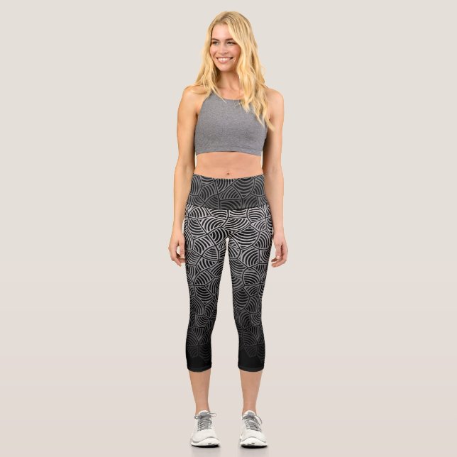 Leggings Capri Motif Shell.04.w Black BG (Recto)