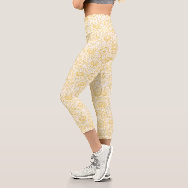 Leggings Capri Motif Sunny Sunflower (Gauche)