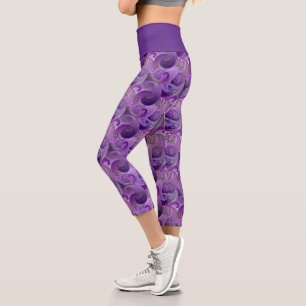 Leggings Capri Motif tendance Purple Paisley