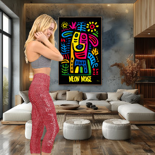 Leggings Capri Motif texturé rouge élégant : texte et logo person