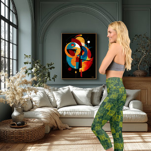Leggings Capri Motif vert et jaune : Personnaliser le logo et le 