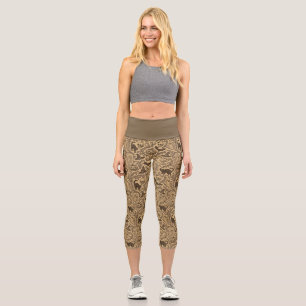 Leggings Capri Motif vintage Halloween victorien avec fantômes