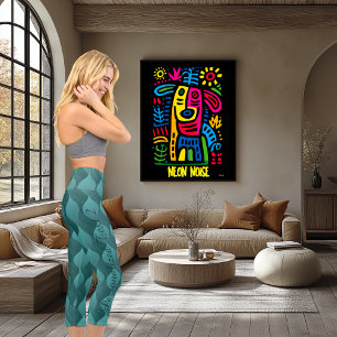 Leggings Capri Motif Wave turquoise avec texte et logo personnali