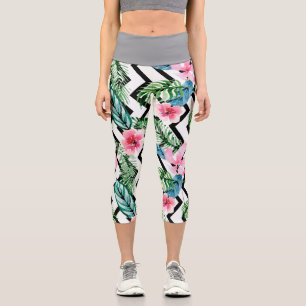 Leggings Capri Mouvement tropique - Palm & Hibiscus Capri Legging