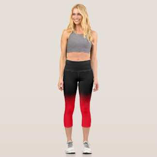 Leggings Capri negro con lunares y fondo personalizable