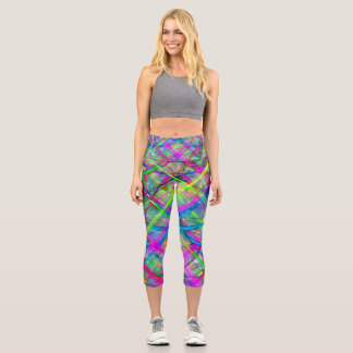 Leggings Capri Neon plaid