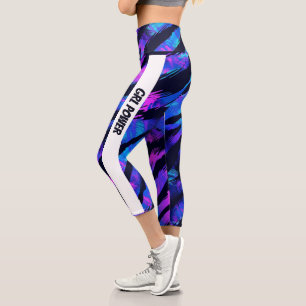 Leggings Capri Néon pourpre animal