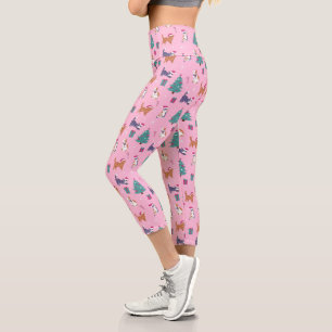 Leggings Capri Noël Chats et arbres Motif de vacances