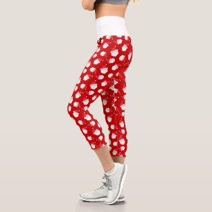 Leggings Capri Noël du Motif en chef du Père Noël