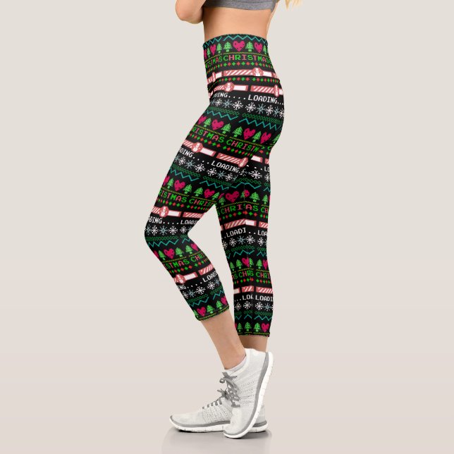 Leggings Capri Noël est en train de charger amusant laide de Noël (Gauche)