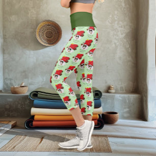 Leggings Capri Noël Stocker mignonne Calico Kitten