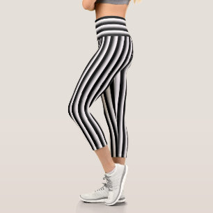 Leggings Capri Noir et argent rayé