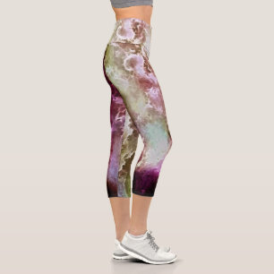 Leggings Capri Nuages fractés de framboise