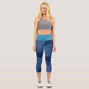 Leggings Capri Numéro motif 01 w Bleu BG
