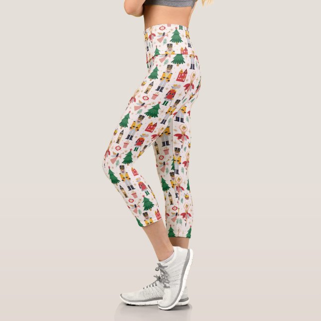 Leggings Capri Nutcracker Ballet Motif de vacances (Gauche)